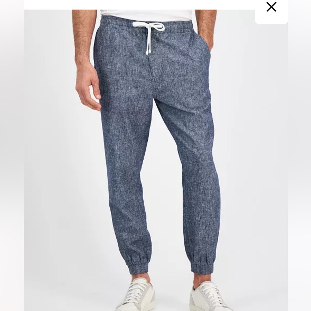 NWT SUN + STONE MEN’S LINEN JOGGERS - Picture 2 of 4